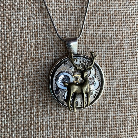 Deer Steampunk Necklace New - Picture 3 of 10